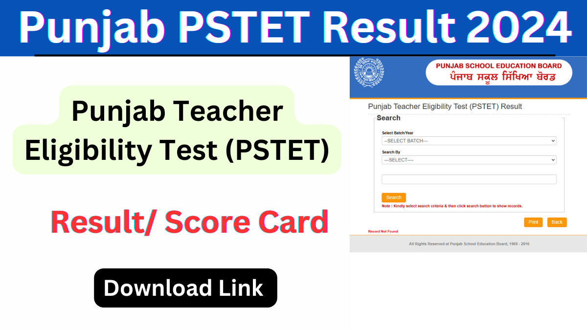 Punjab PSTET Result 2024